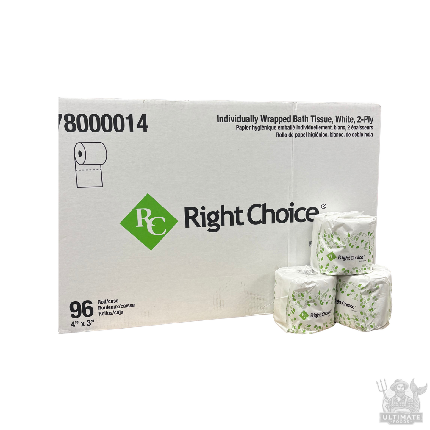 Right Choice 2 Ply Toilet Tissue, Choose Quantity