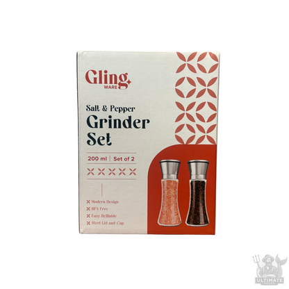 GLING Salt & Pepper Grinder Set - Refillable, Choose Size