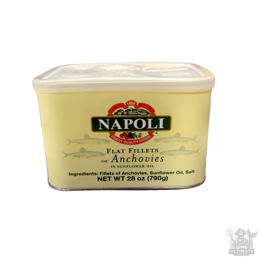 Napoli Flat Fillets of Anchovies in Oil, 28 oz