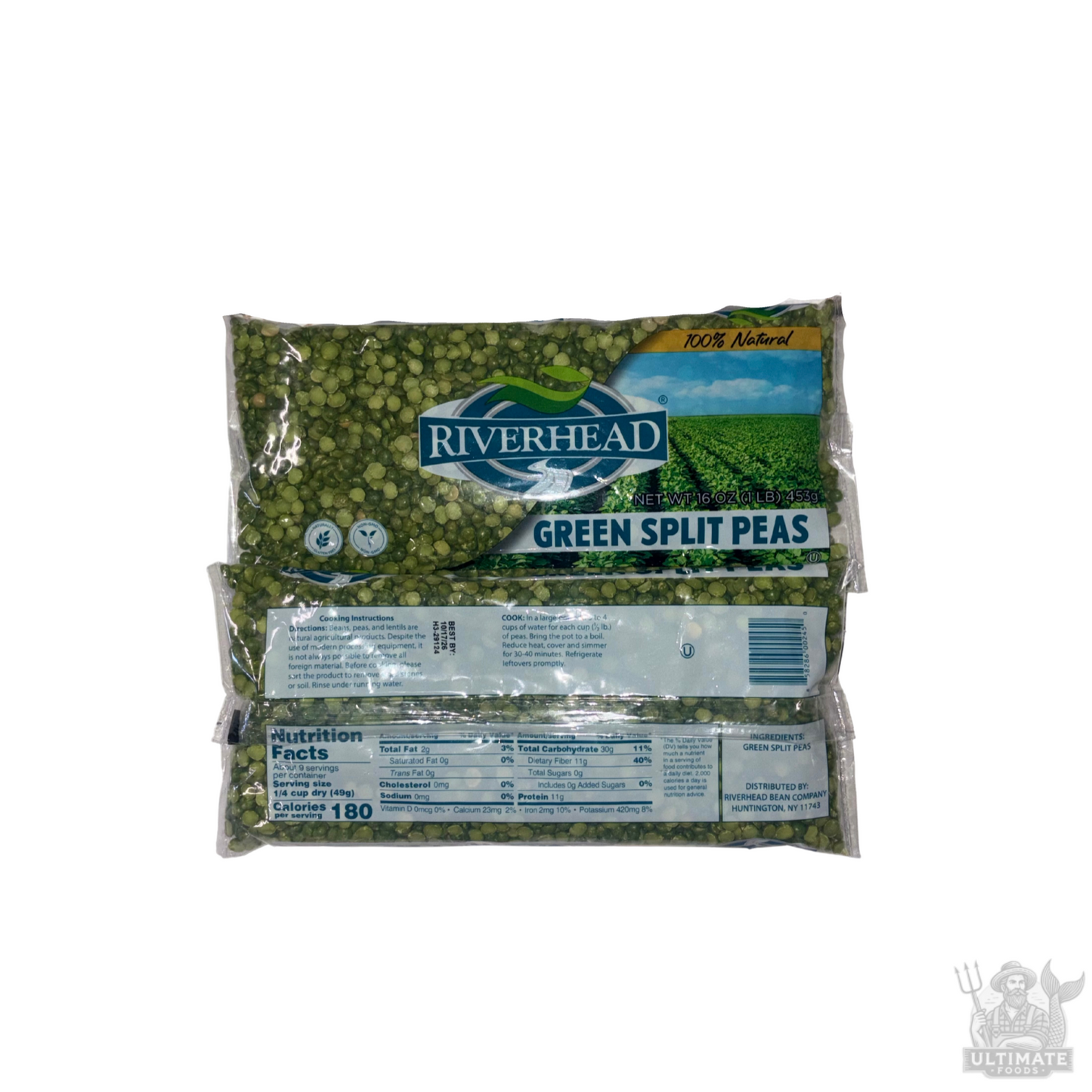 Riverhead 100% Natural Green Split Peas, 1 Pound