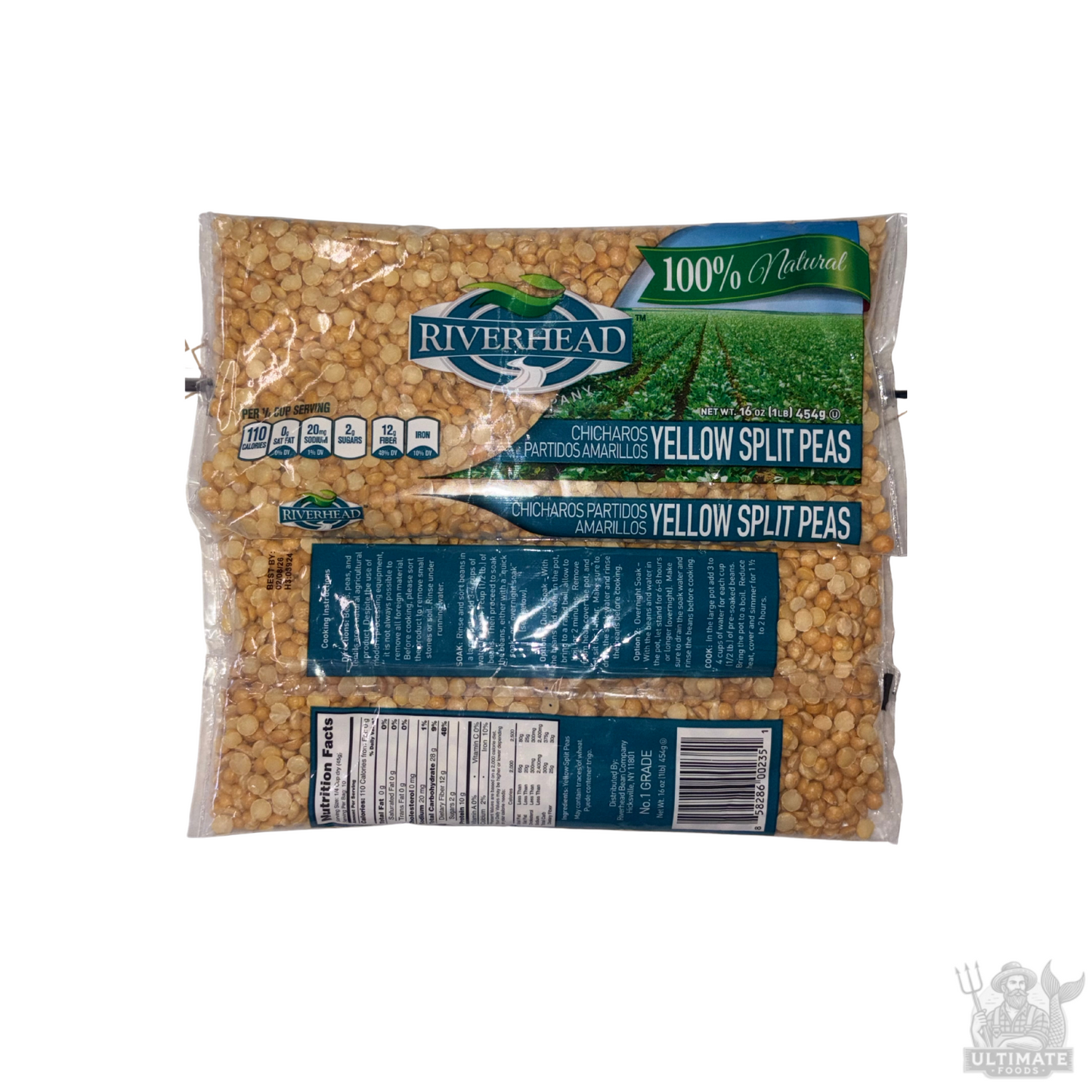 Riverhead 100% Natural Yellow Split Peas, 1 Pound