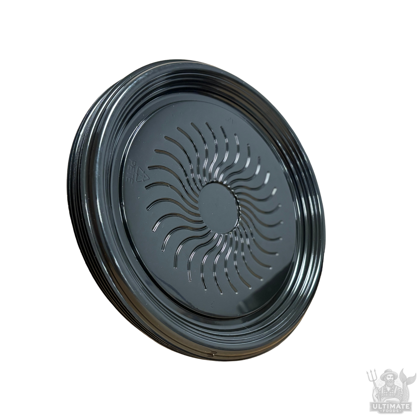 Round Plastic Serving Trays Black, 12 inch