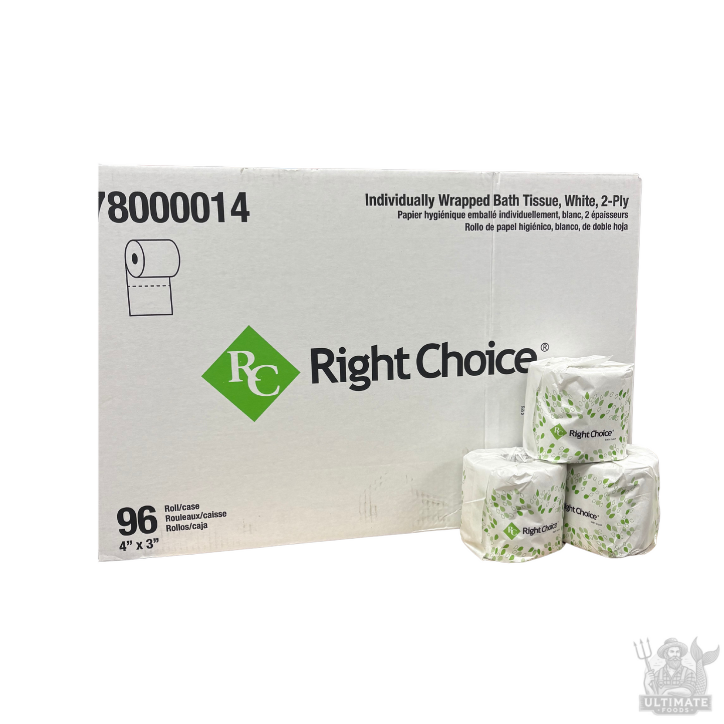 Right Choice 2 Ply Toilet Tissue, 96 Rolls