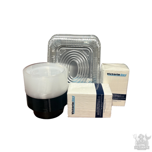 Serve and Go - Family Night Bundle - Steam Pans w/lids - 9in Round Take Out Containers